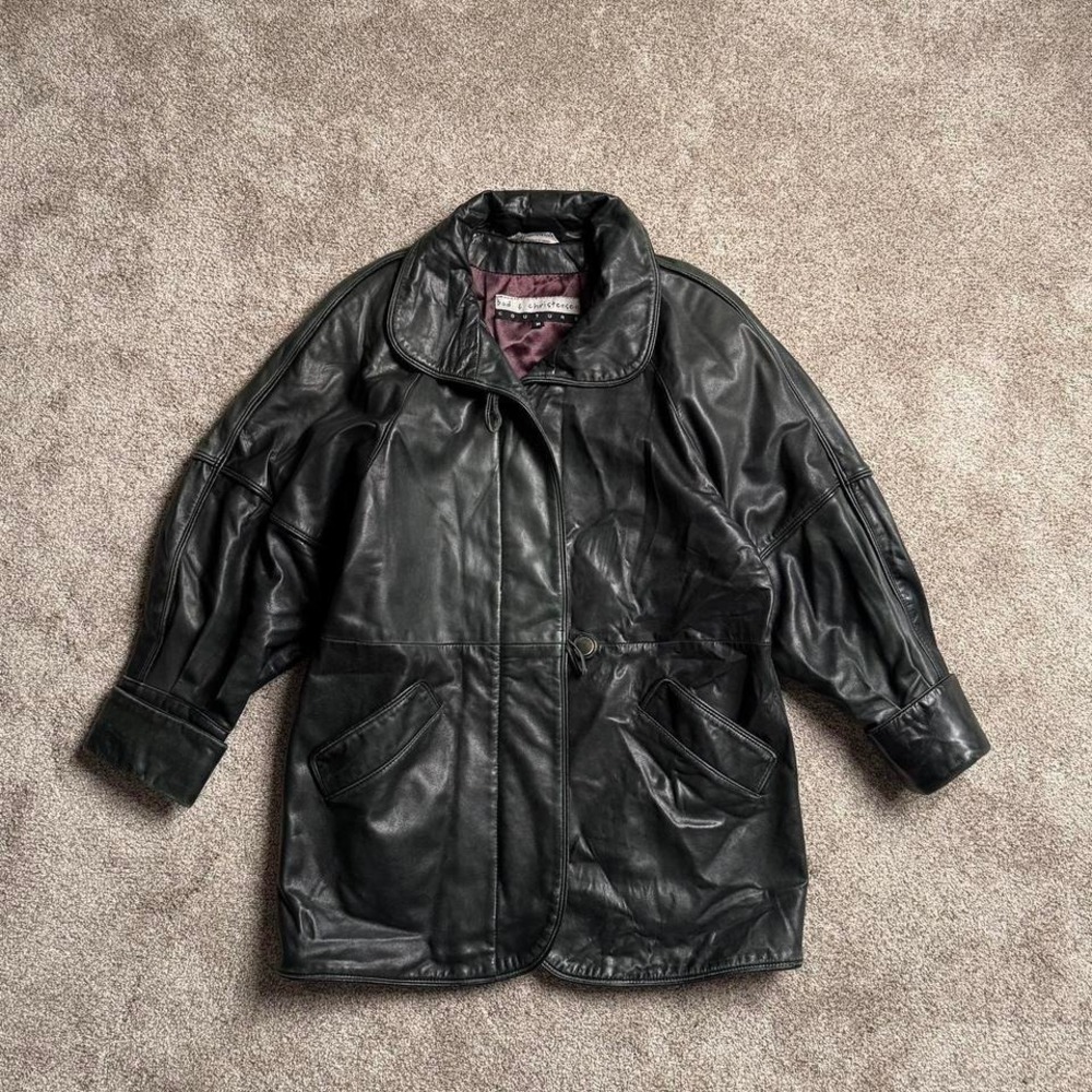 BOD & CHRISTENSEN "PINE GREEN" LEATHER‎ OVERCOAT